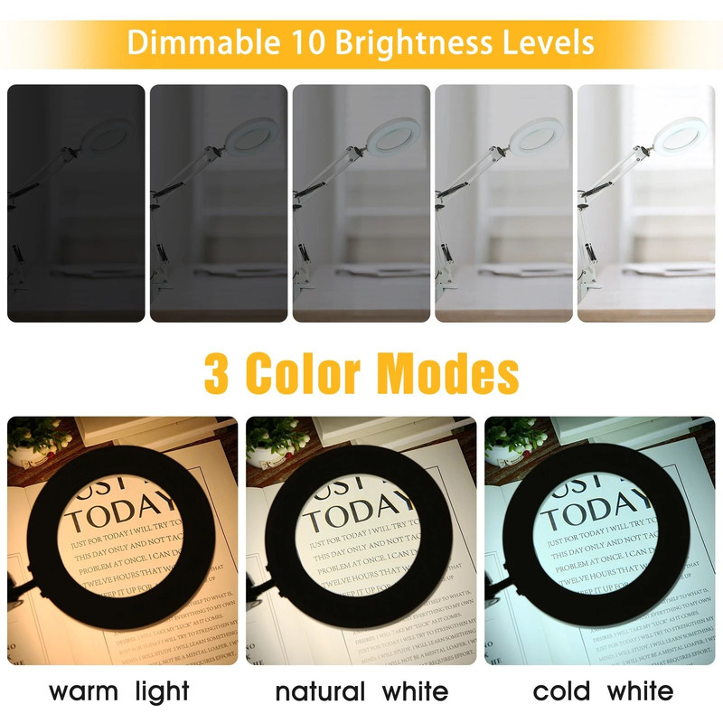 72 LED 8X 10X Illuminated USB Magnifier With 3 Color LED Light 4