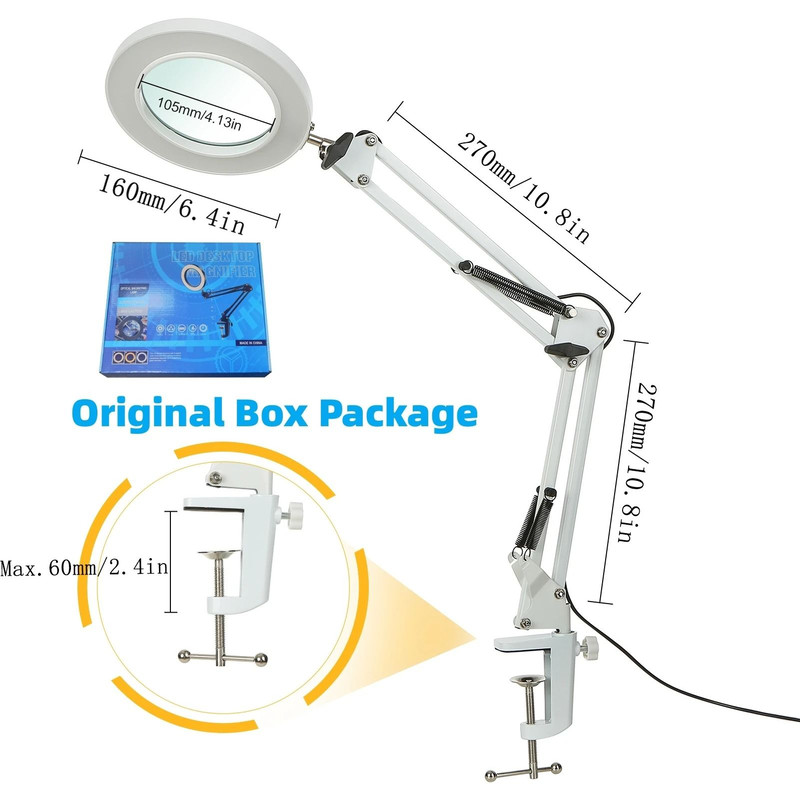 72 LED 8X 10X Illuminated USB Magnifier With 3 Color LED Light 8