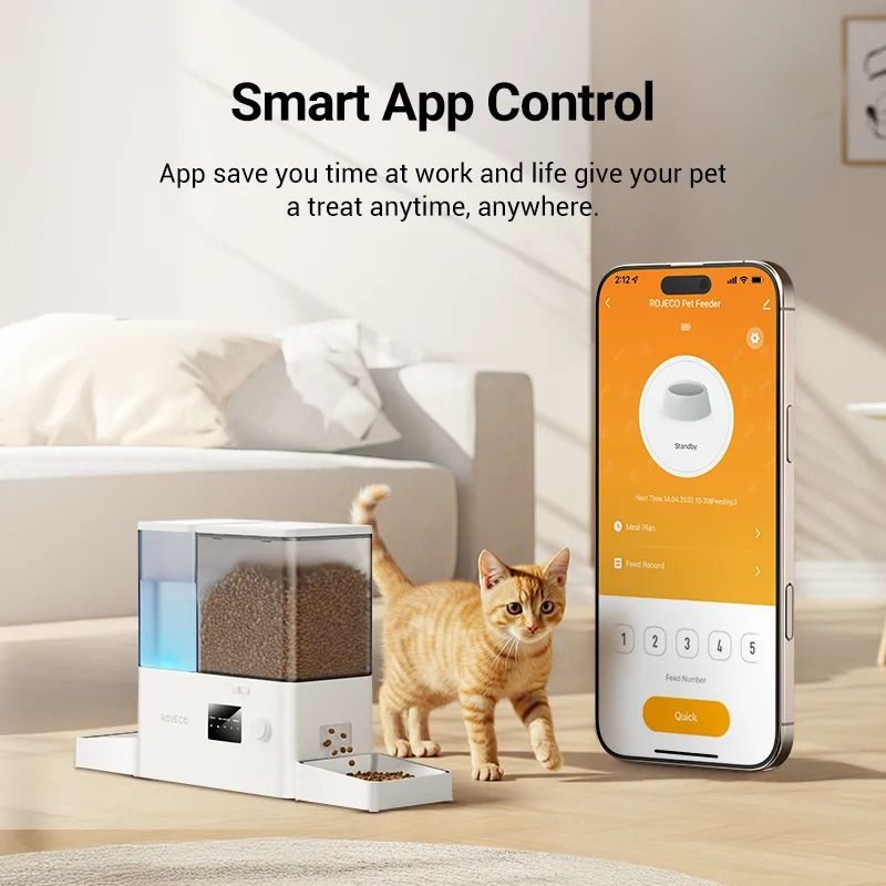 Automatic Pet Feeder And Water Fountain WiFi App Smart Food Dispenser For Cats And Dogs 2
