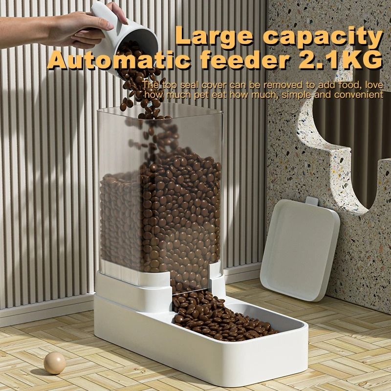 Large Capacity Automatic Cat Feeder And Water Dispenser Gravity Food Storage Container For Cats And 2