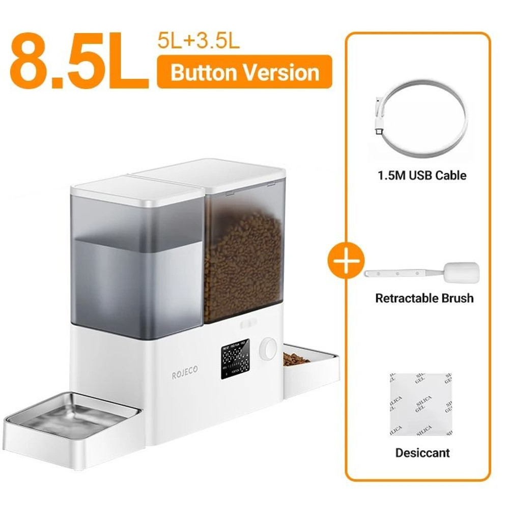 Automatic Pet Feeder And Water Fountain 85L Button Version For Cats And Dogs 6