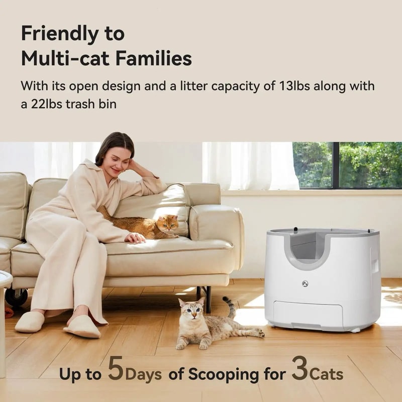 Automatic Smart Cat Litter Box 11L High Capacity Pet Toilet Tray 2