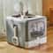 Cat Litter Box With Scoop And Tray Sifting Enclosed Foldable Kitten Toilet 0