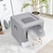 Cat Litter Box With Scoop And Tray Sifting Enclosed Foldable Kitten Toilet 2