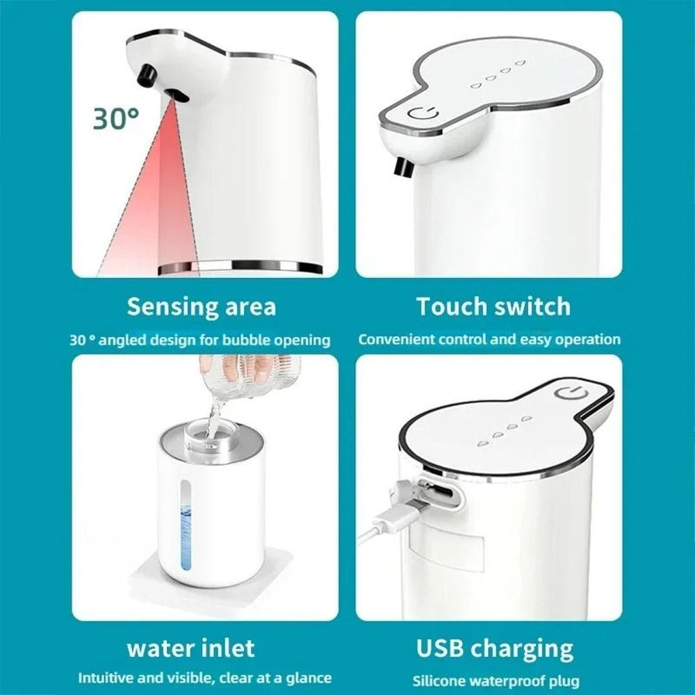 Automatic Soap Dispenser Touchless Foaming Soap Dispenser 350ml USB Rechargeable 4