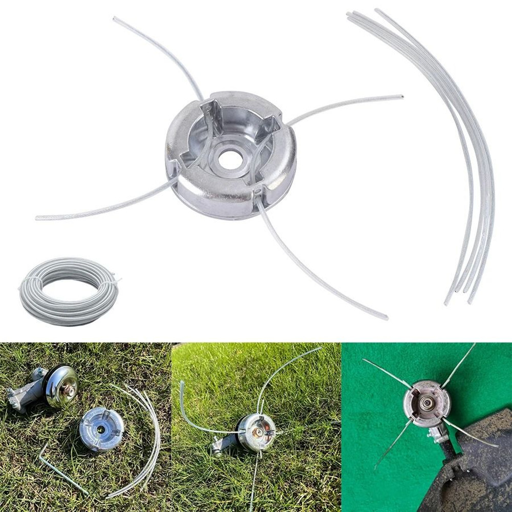 Universal Aluminum Alloy Lawn Mower Head Replacement With Nylon Steel Line 0