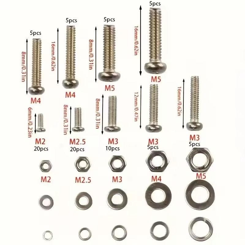 Premium Stainless Steel Screw And Nut Assortment Kit 320pcs Corrosion Resistant M2 To M5 Sizes For  1