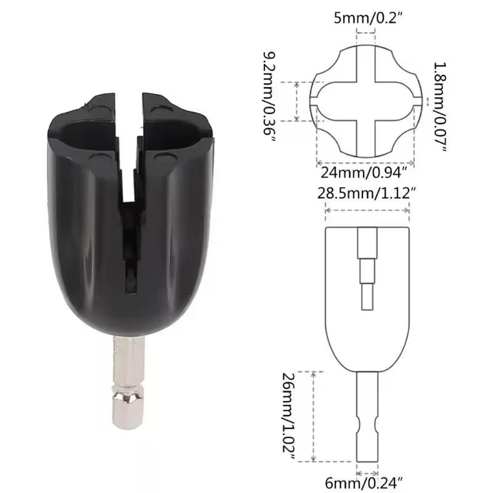 Guitar String Winder Head Electric Drill Tuning Peg Puller Tool ABS Metal 2