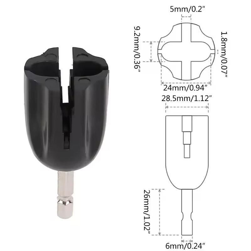 Guitar String Winder Head Electric Drill Tuning Peg Puller Tool ABS Metal 2