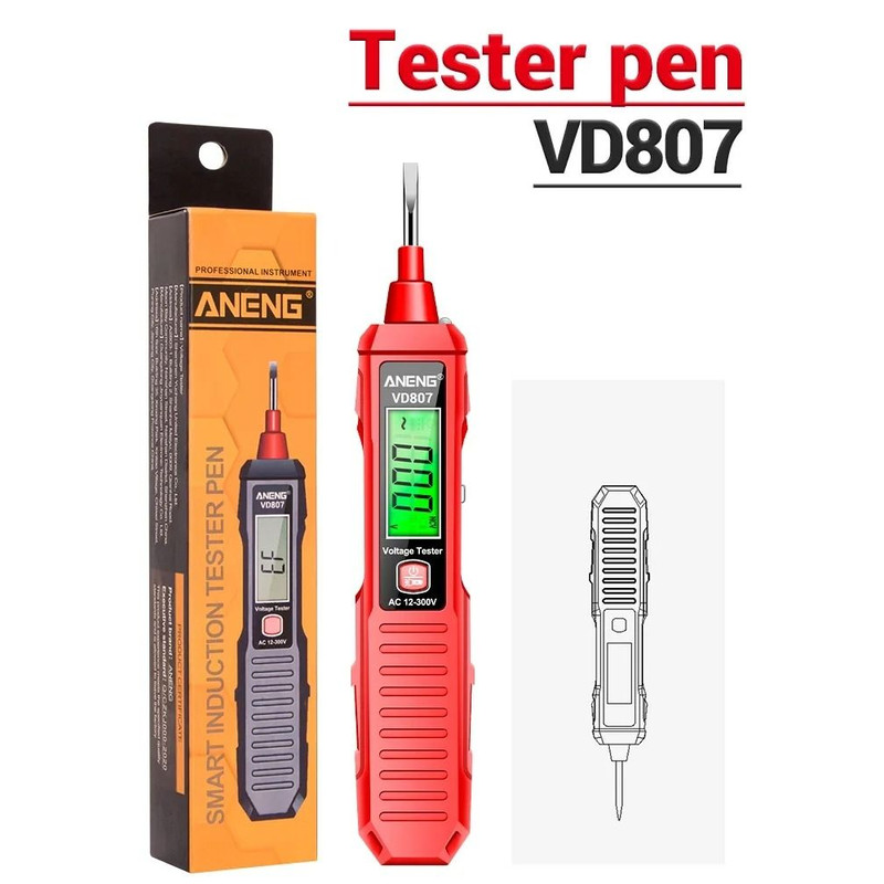 ANENG VD807 Non Contact Voltage Tester Pen AC 12 To 300V NCV Sensor Induction Tool 7