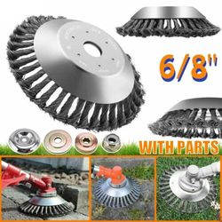 steel wire wheel brush disc weed brush head garden lawn mower universal grass trimmer head cutter tool