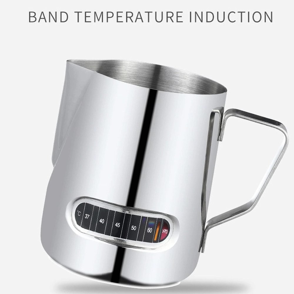 12oz And 20oz Milk Frothing Pitcher With Temperature Display Stainless Steel Milk Frother Jug For L 5