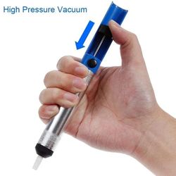 blue aluminum desoldering pump suction tin sucker pen vacuum soldering tool