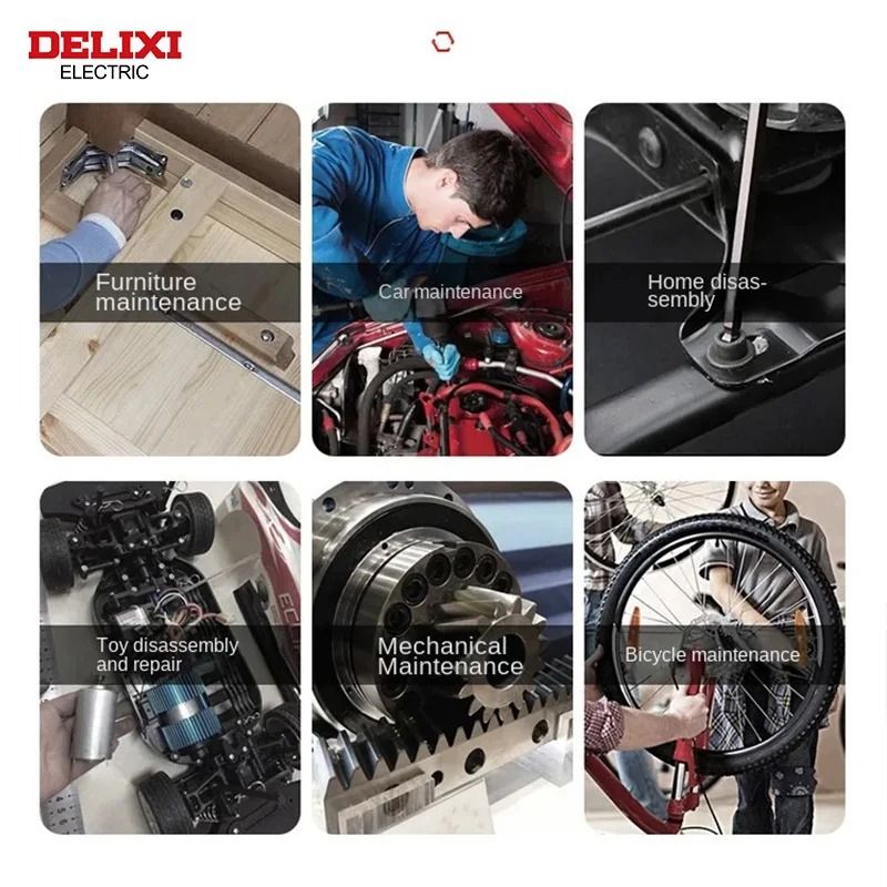 DELIXI Electric Allen Key Set Universal Hex Wrench Metric For Motorcycles And Bicycles 4