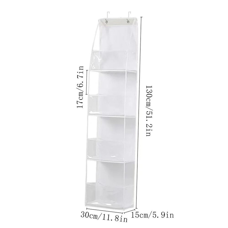 Over The Door Hanging Organizer 4 Layer Or 6 Layer Storage Bag For Cosmetics Bathroom Closet 12