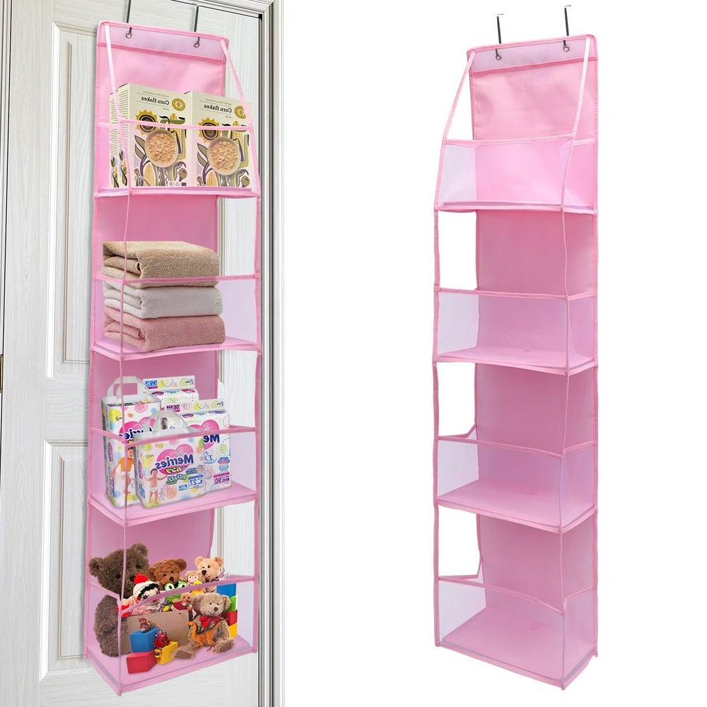 Over The Door Hanging Organizer 4 Layer Or 6 Layer Storage Bag For Cosmetics Bathroom Closet 17