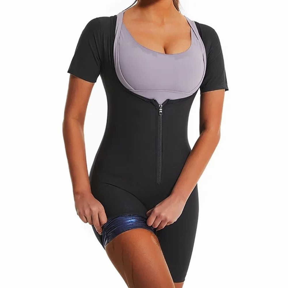 Women Sauna Suit Slimming Thermal Waist Trainer Fat Burning Shaper Bodysuit 5