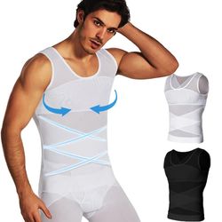 men compression sports vest tight base layer sleeveless shirt for fitness