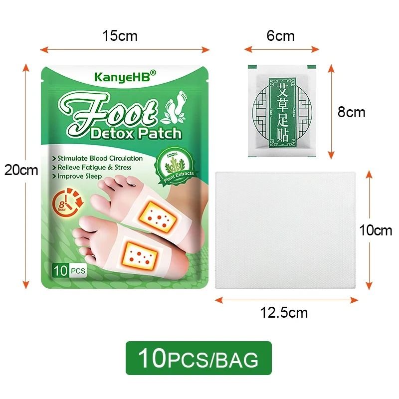 Detox Foot Patches 10 20 PCS Natural Herbal Wormwood Foot Cleansing Stickers 5