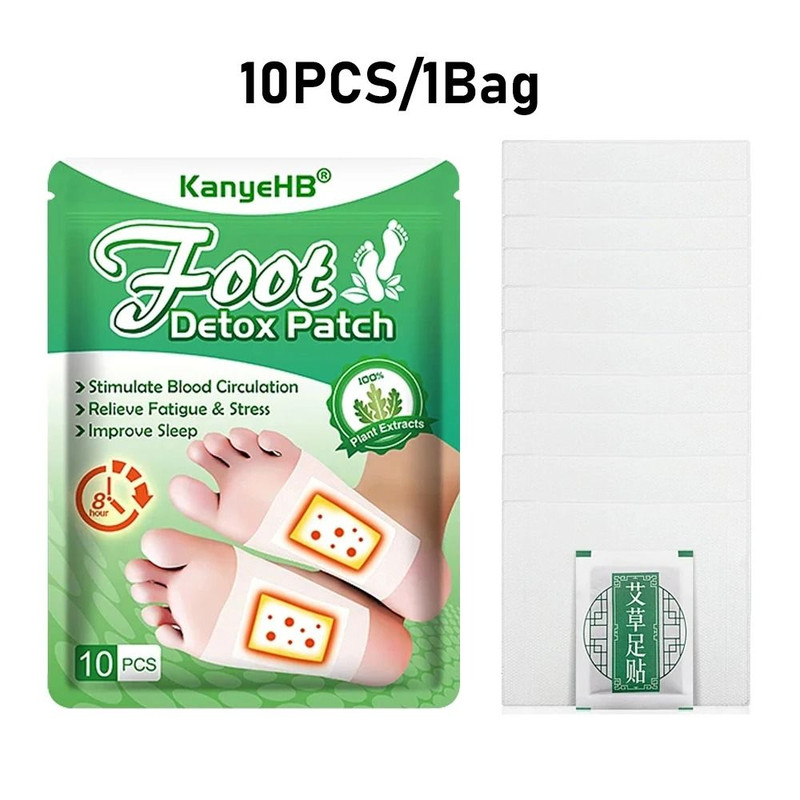 Detox Foot Patches 10 20 PCS Natural Herbal Wormwood Foot Cleansing Stickers 6