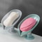Leaf Shape Soap Holder With Suction Cup Sponge Dish Rack 0