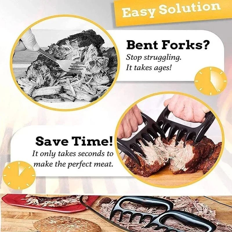 2 Piece Bear Claw Meat Separator Shredder Fork For BBQ And Kitchen 3