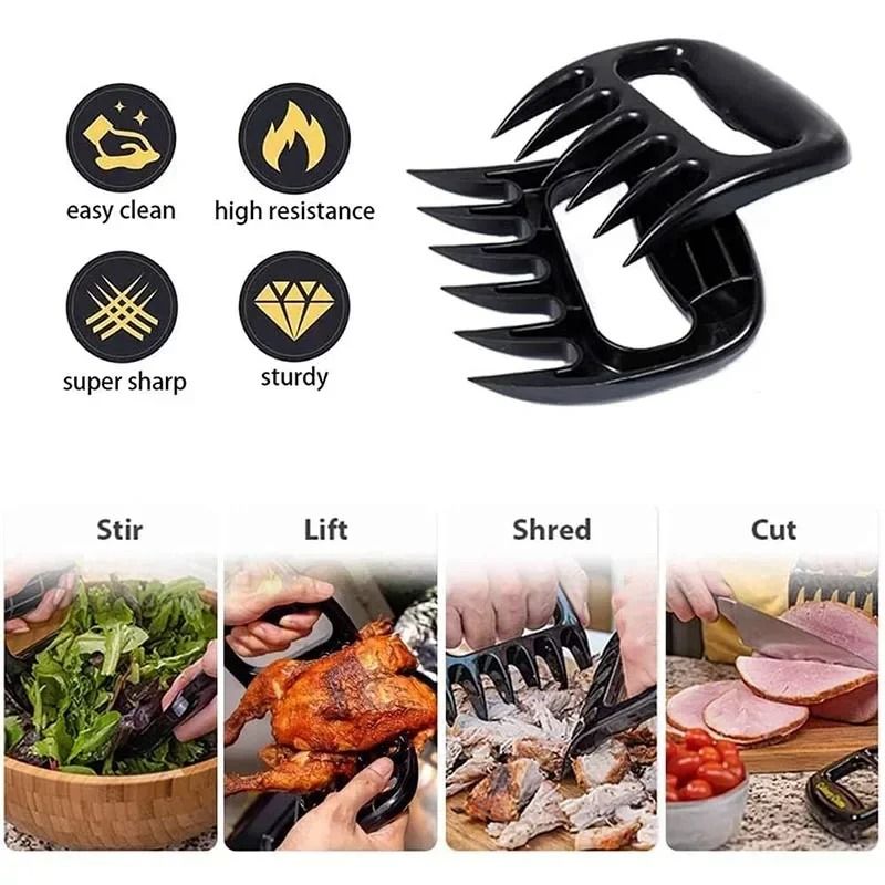 2 Piece Bear Claw Meat Separator Shredder Fork For BBQ And Kitchen 4