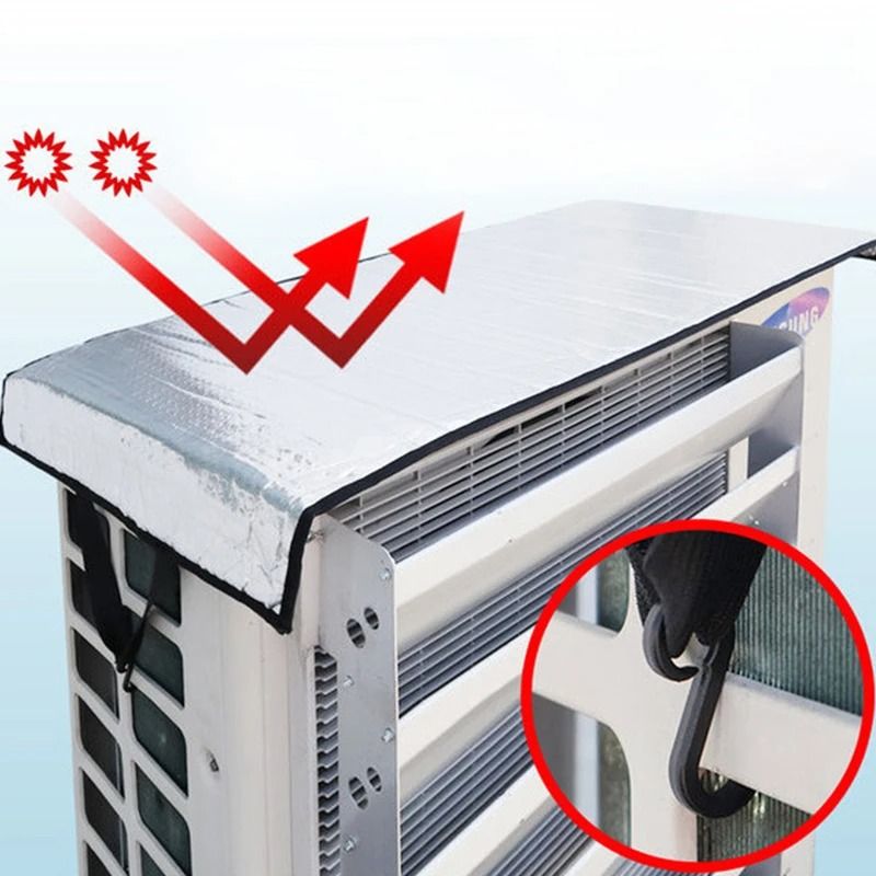 Rainproof Temperature Reducing Air Conditioning Cover Waterproof Sun Proof Heat Insulating Top Prot 1