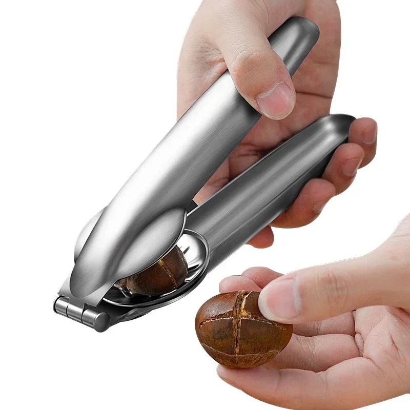 Stainless Steel Chestnut Opener Nut Cracker Sheller Walnut Pliers Kitchen Gadget 0