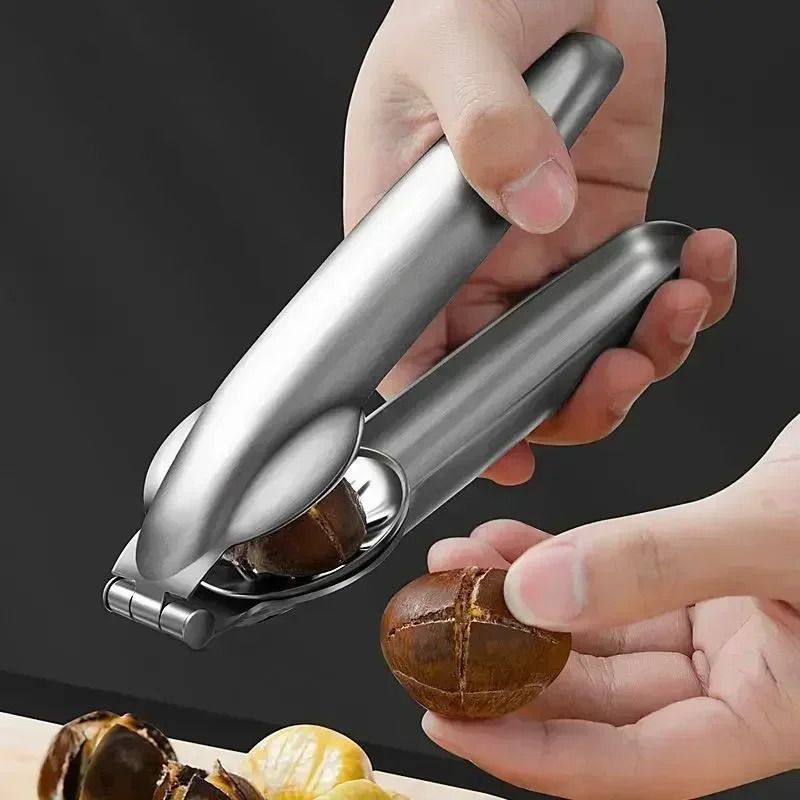 Stainless Steel Chestnut Opener Nut Cracker Sheller Walnut Pliers Kitchen Gadget 2