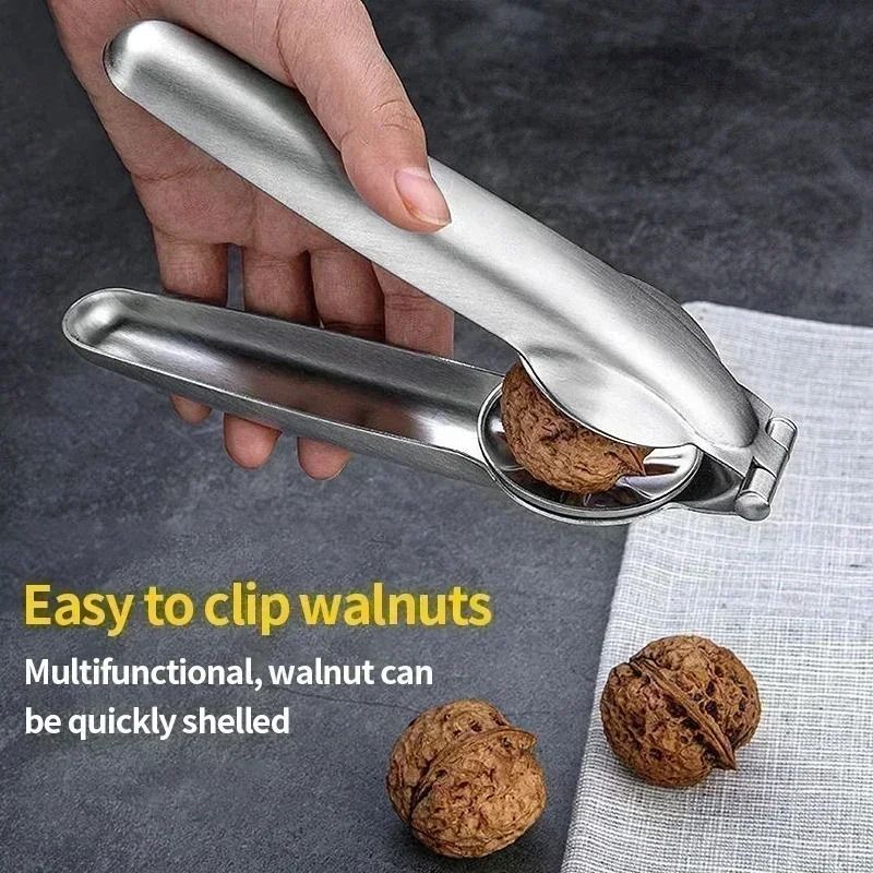 Stainless Steel Chestnut Opener Nut Cracker Sheller Walnut Pliers Kitchen Gadget 3
