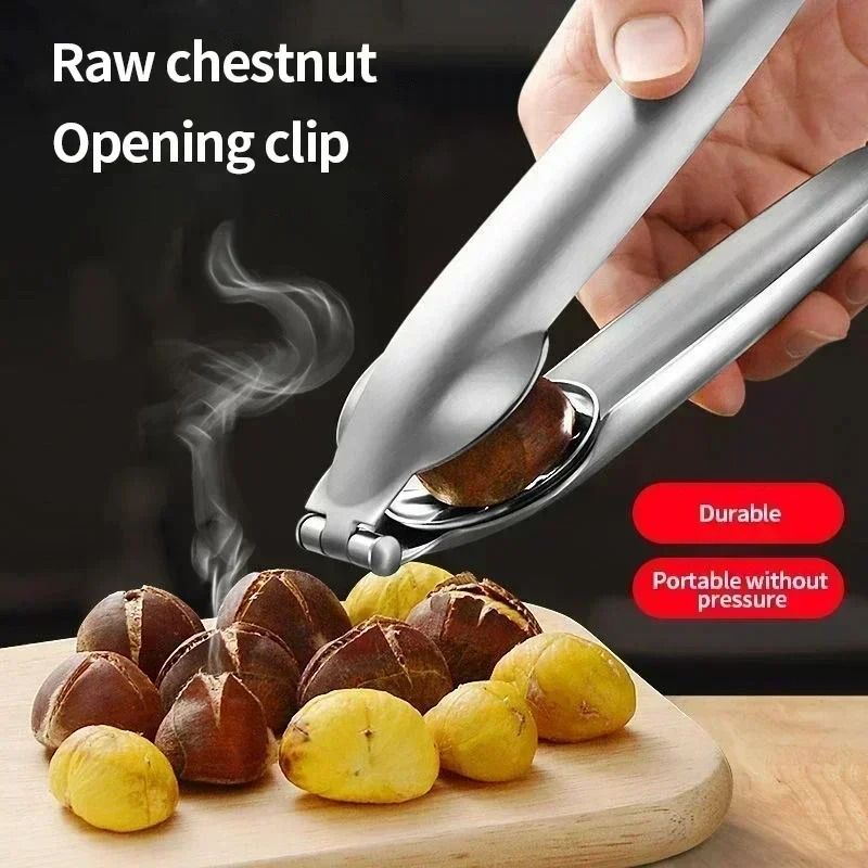 Stainless Steel Chestnut Opener Nut Cracker Sheller Walnut Pliers Kitchen Gadget 4