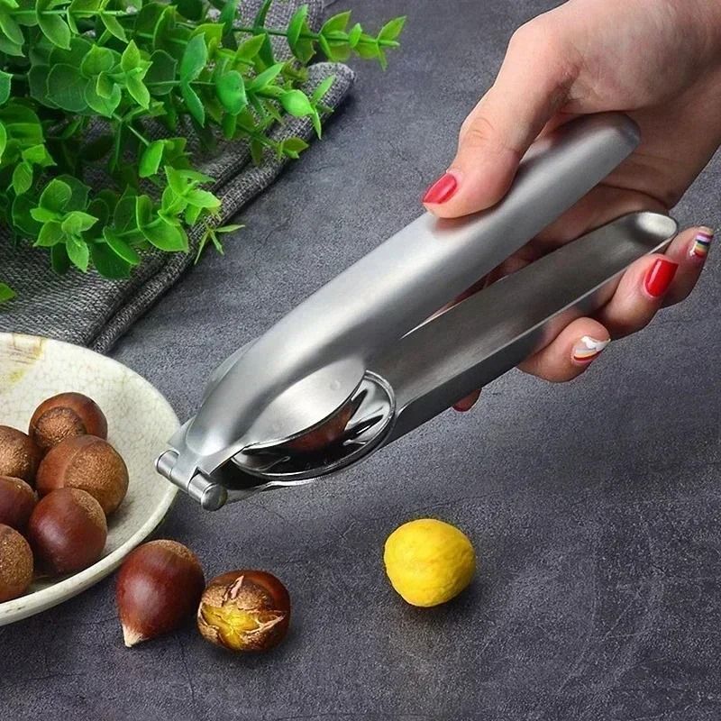 Stainless Steel Chestnut Opener Nut Cracker Sheller Walnut Pliers Kitchen Gadget 5