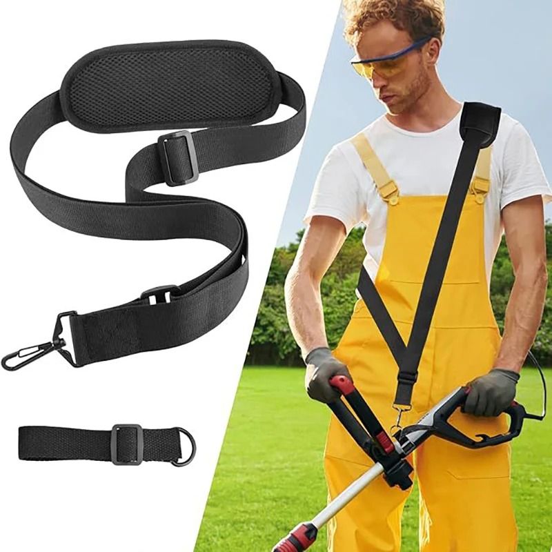 Black Adjustable Nylon Lawn Mower Harness Strap For Brush Cutters 1
