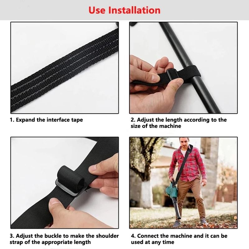 Black Adjustable Nylon Lawn Mower Harness Strap For Brush Cutters 3