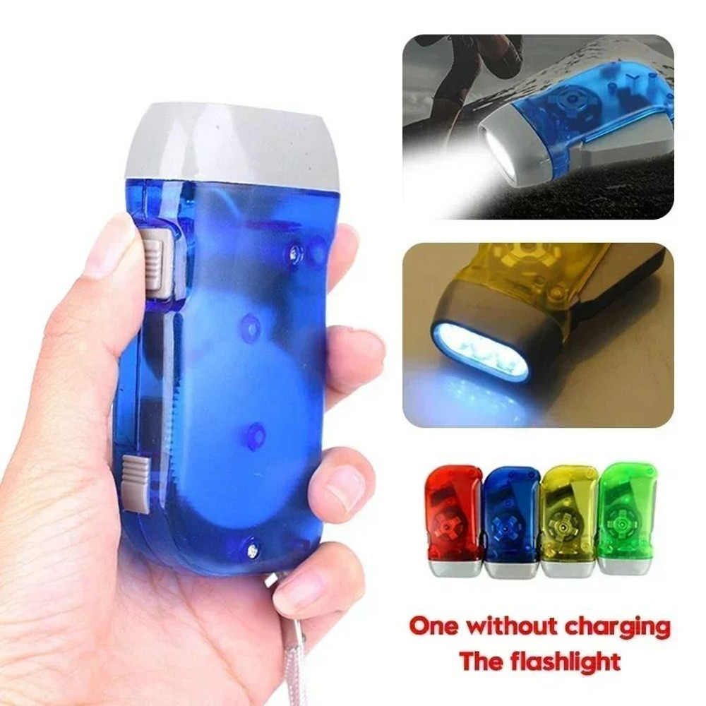 Hand Pressing Dynamo Crank Flashlight Mini Self Generating LED Lamp 1