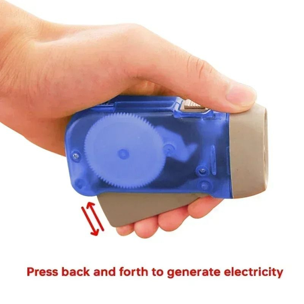 Hand Pressing Dynamo Crank Flashlight Mini Self Generating LED Lamp 2