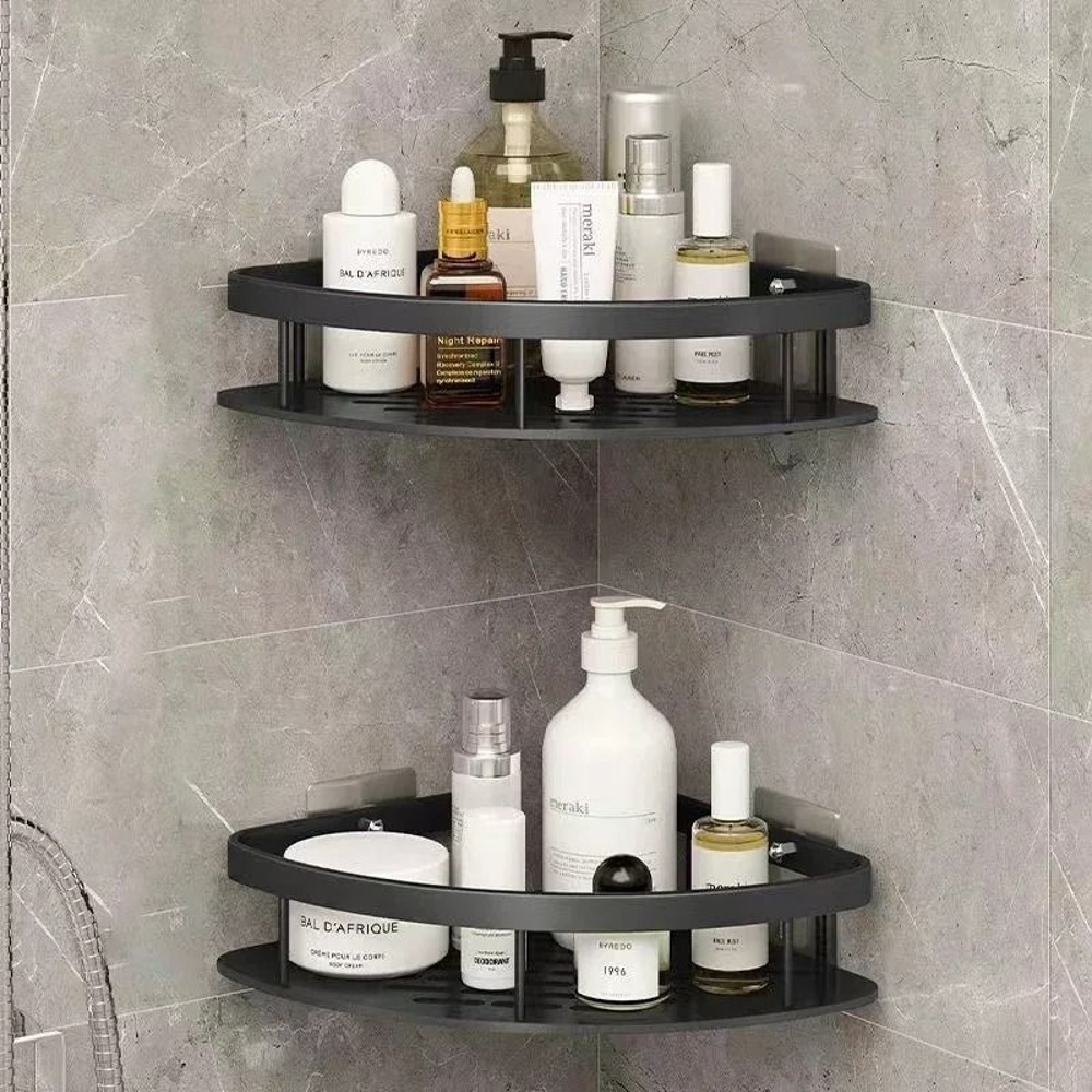 Bathroom Shelf Makeup Storage Organizer Aluminum Alloy Shampoo Rack 3