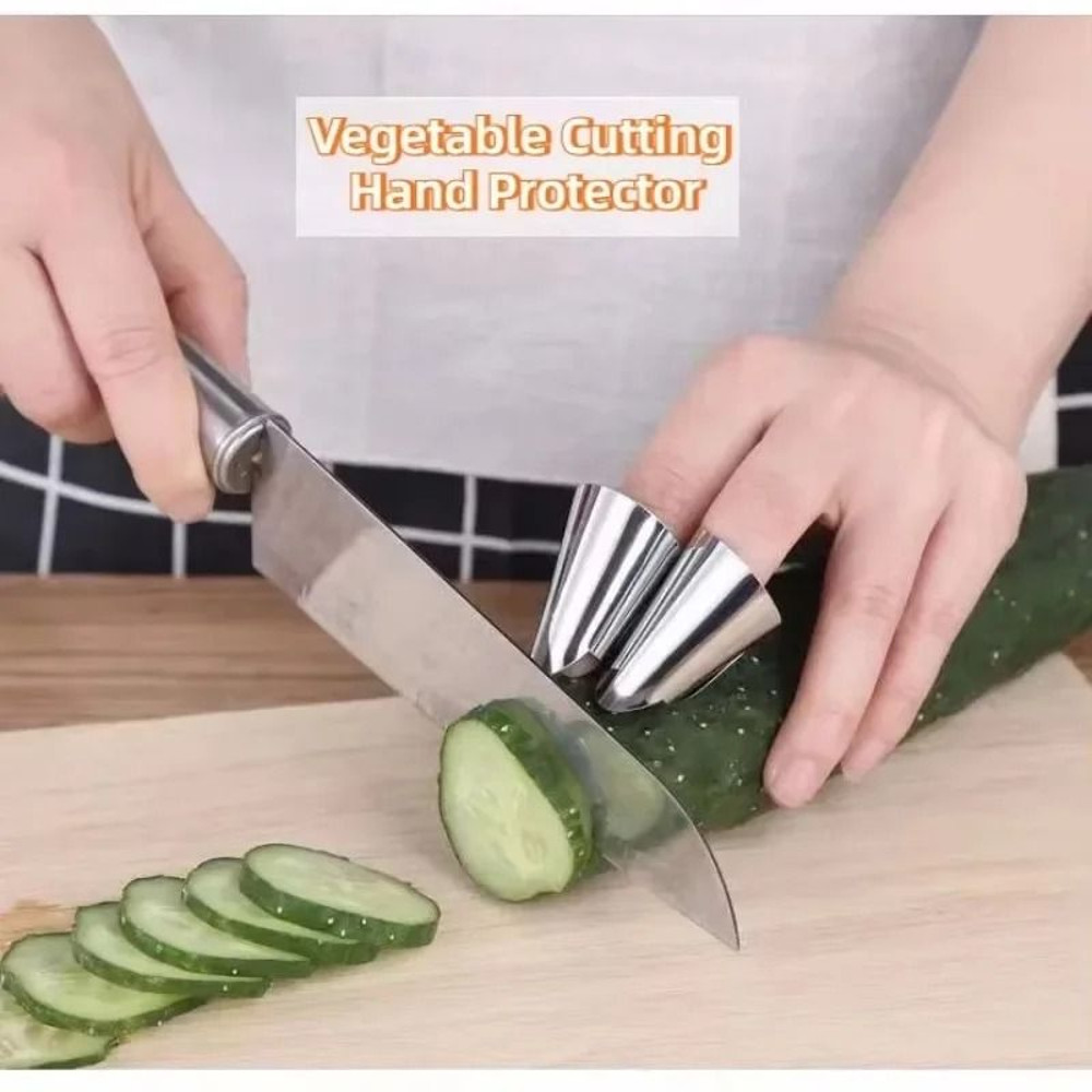 Stainless Steel Finger Protector Sleeve For Garlic And Vegetable Handling 1