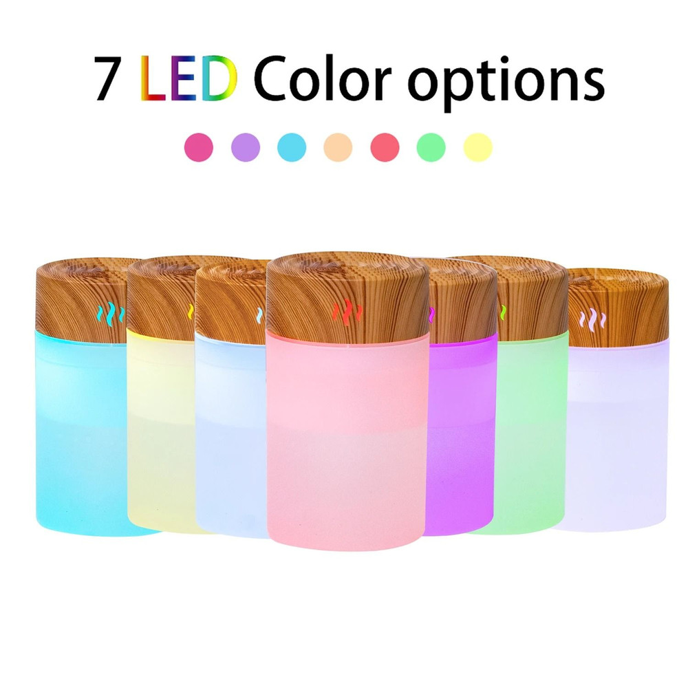 USB Air Humidifier 260ml Wood Grain Aroma Diffuser 6