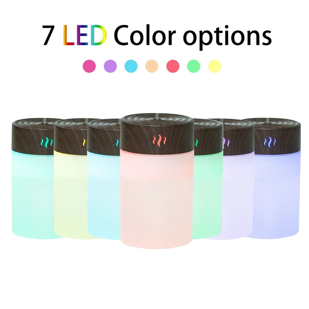 USB Air Humidifier 260ml Wood Grain Aroma Diffuser 8