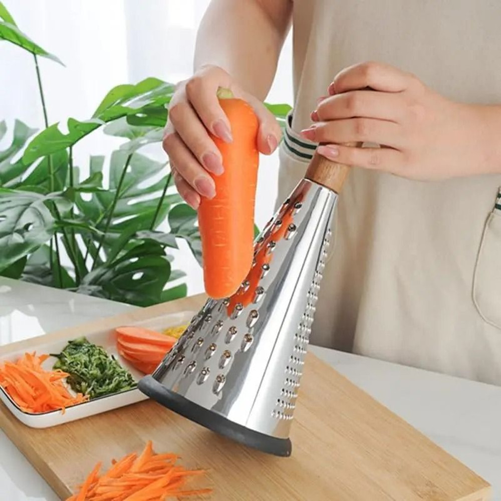 Stainless Steel Cone Grater With Handle For Cheese Fruits And Veggies 1