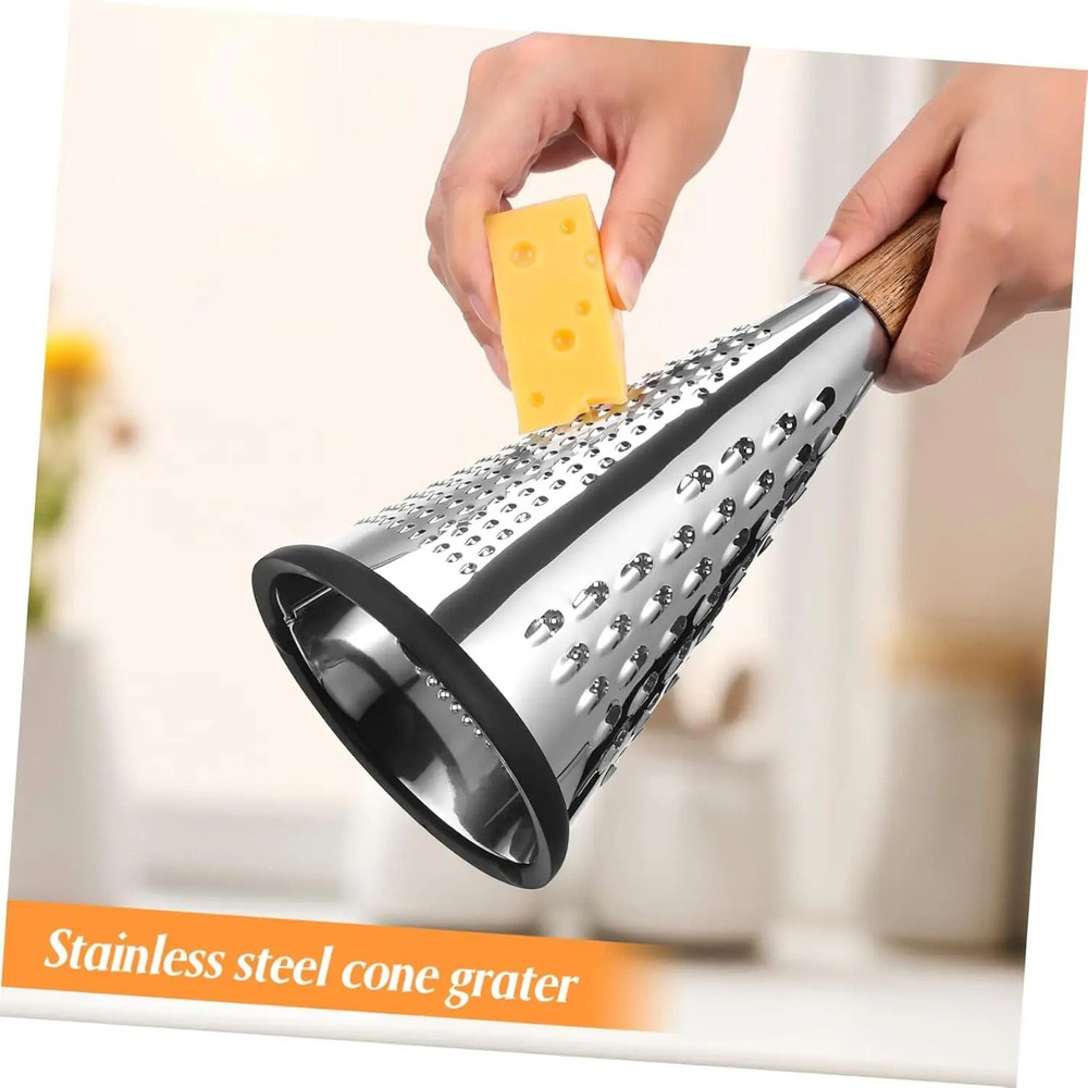 Stainless Steel Cone Grater With Handle For Cheese Fruits And Veggies 2