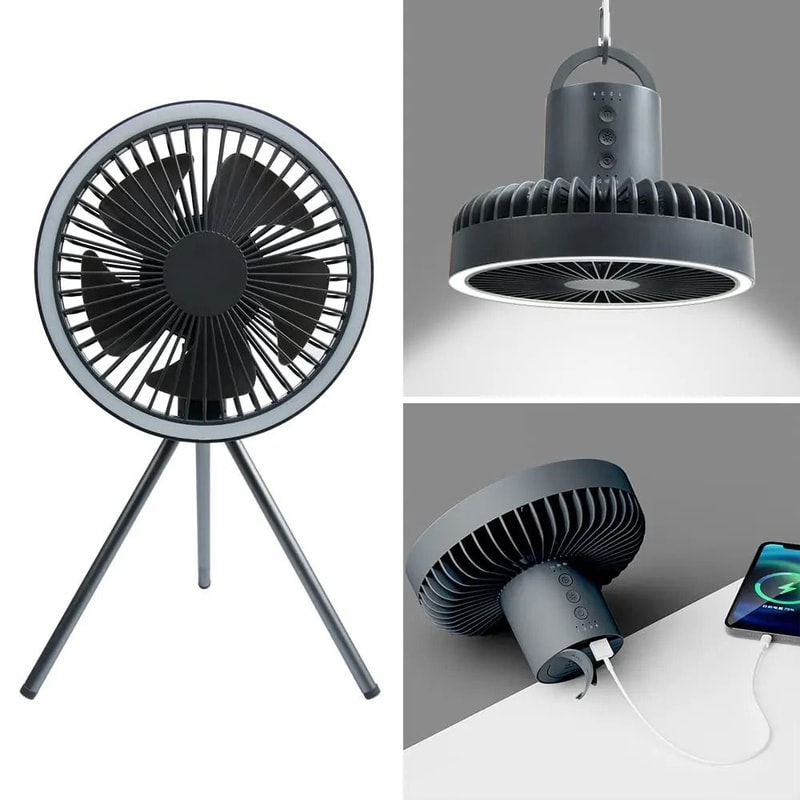 10000mAh Rechargeable Camping Fan Portable Desktop Circulator Wireless Ceiling Fan With Power Bank 0