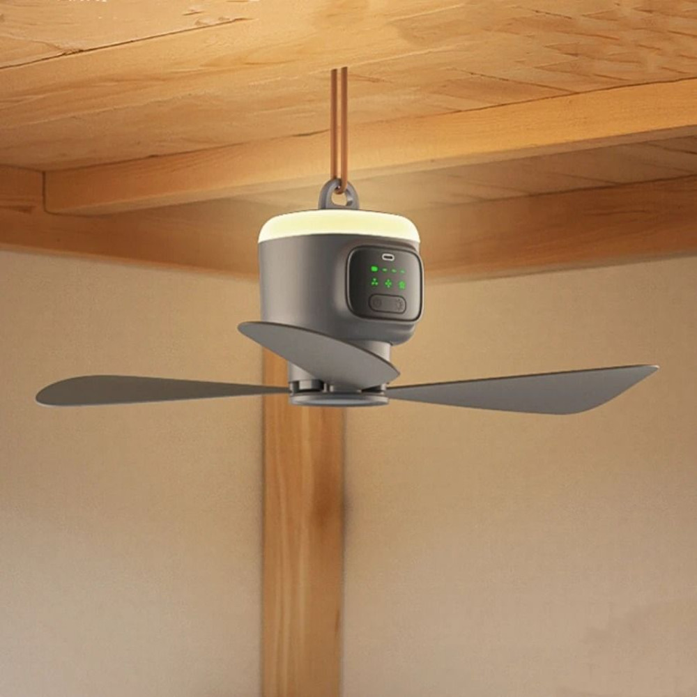 XIAOTREE Portable 12000mAh USB Rechargeable Remote Control Camping Ceiling Fan 6