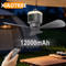Portable Ceiling Fan 12000mAh Rechargeable Camping Fan With Remote Control And LED Light 0
