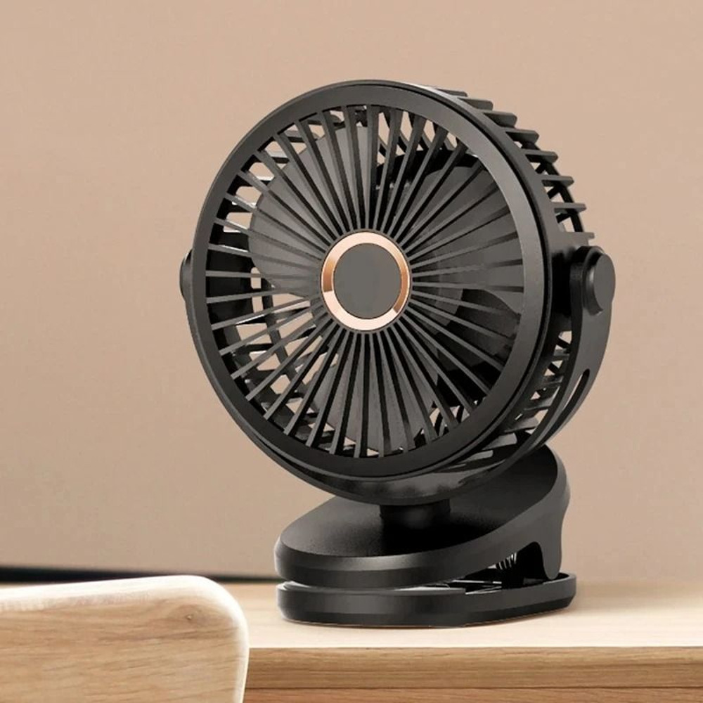 Portable USB Table Clip Fan 10000mAh Rechargeable Mini Desk Stand Fan 6