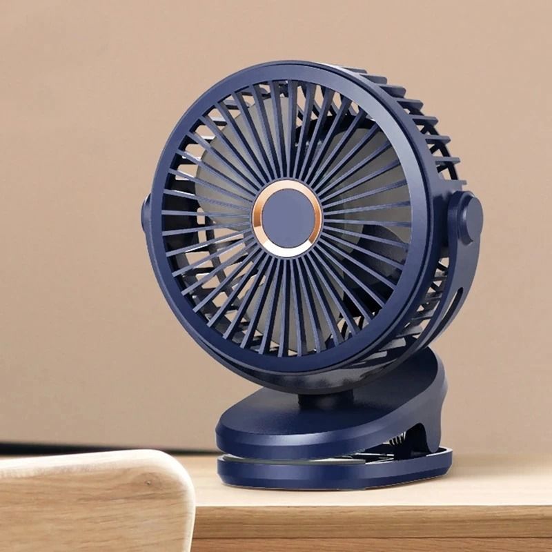 Portable USB Table Clip Fan 10000mAh Rechargeable Mini Desk Stand Fan 7