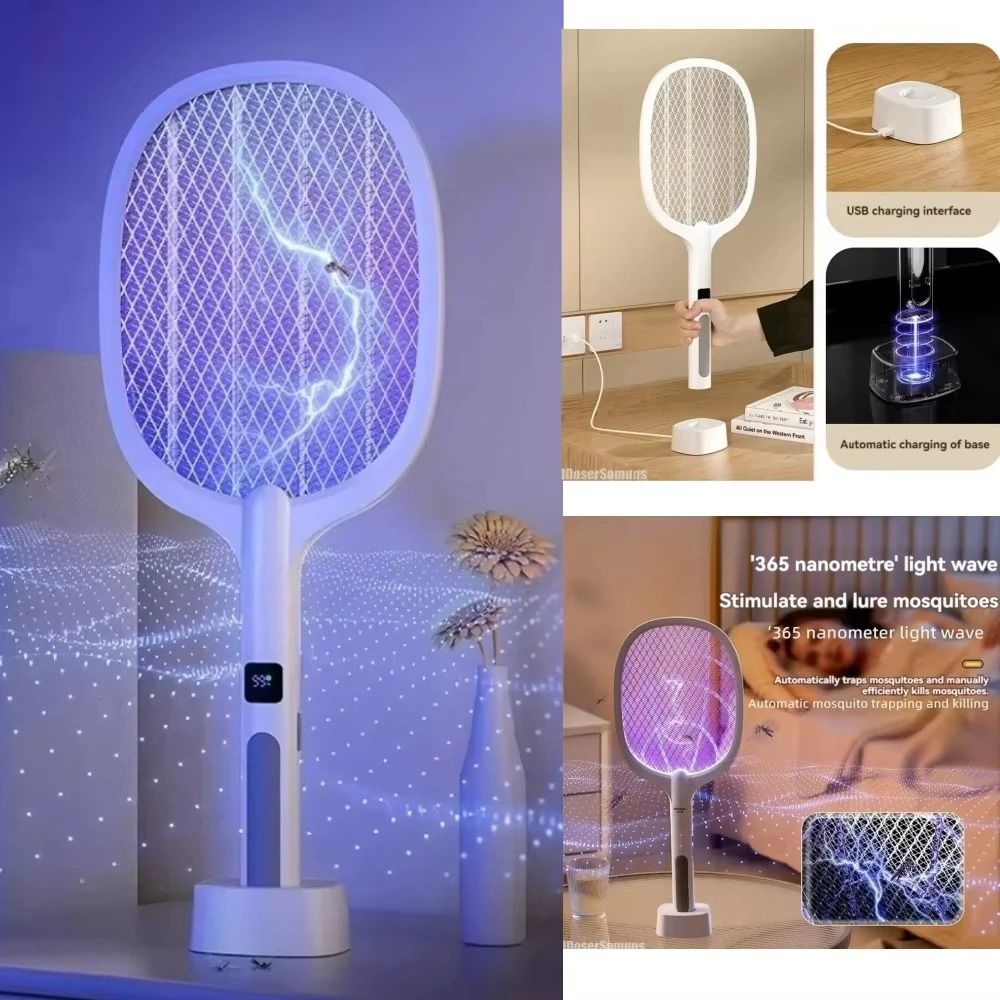 XIAOTREE Electric Mosquito Swatter 4000V Rechargeable Handheld Bug Zapper Type C 0
