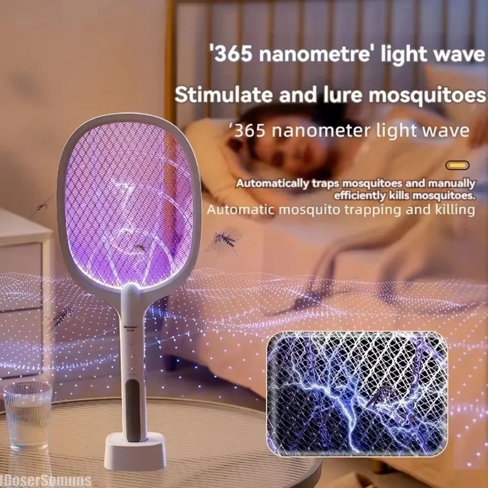 XIAOTREE Electric Mosquito Swatter 4000V Rechargeable Handheld Bug Zapper Type C 5